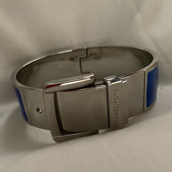 Michael Kors Blue Silver Tone Buckle Bracelet - Picture 1 of 5